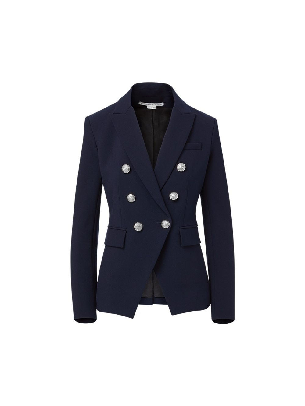 NWT Veronica Beard Miller Dickey Navy Silver Blazer Buttoned Suit Jacket Size 2